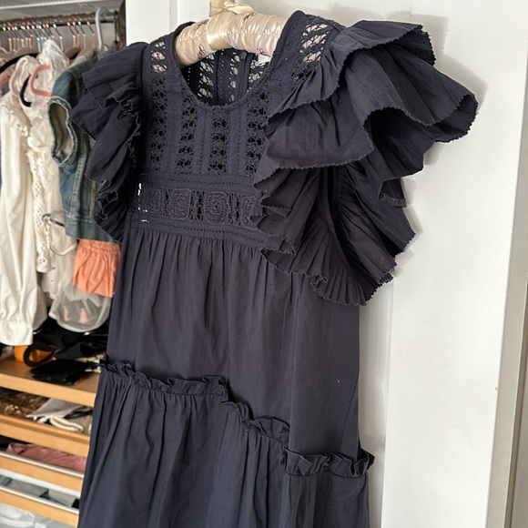 Sea Thora Thread Pull Tunic Dress flutter ruffle sleeve - Picture 8 of 8